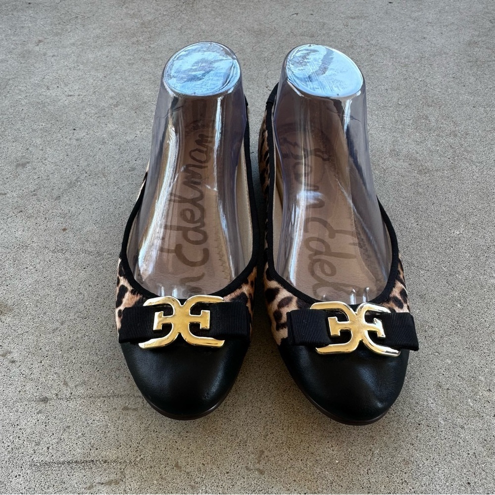 Sam Edelman Mage Leopard Print Calf Hair Flats Leather Women's Size 6.5 - Picture 2 of 12